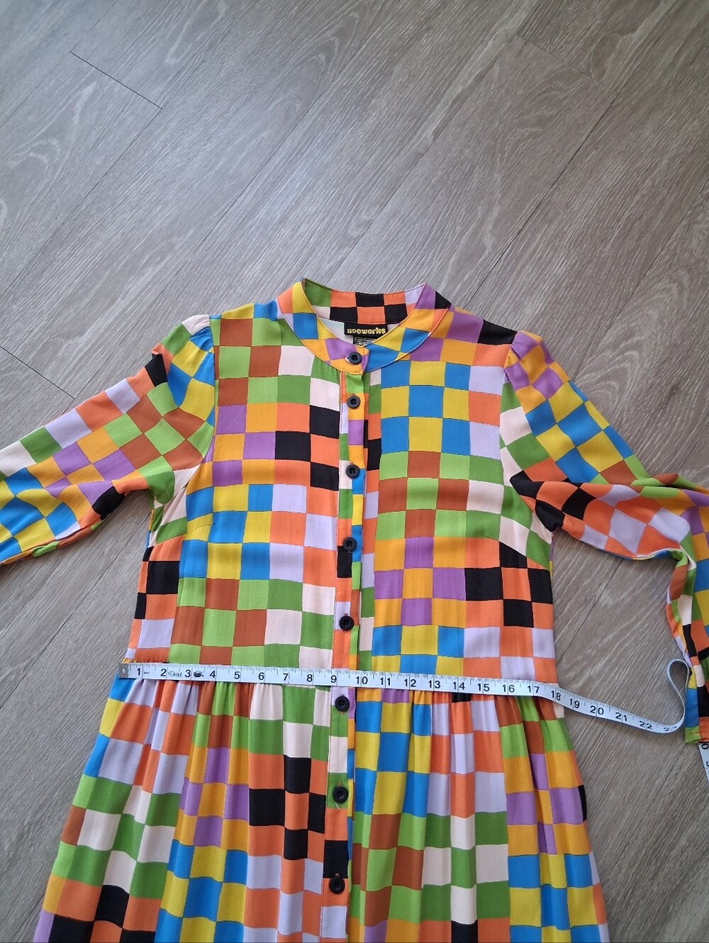 Nooworks Olive Long Sleeve Maxi Shirt Dress Carnival Multi - Picture 12 of 15